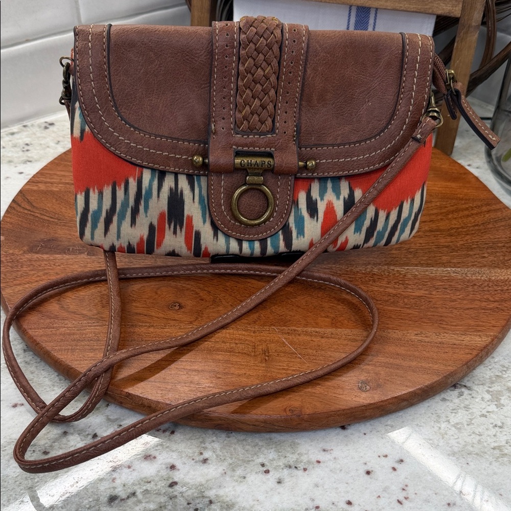 Chaps Multicolor Patterned Crossbody Bag - image 1